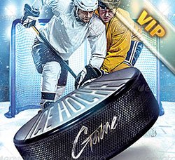 冰球比赛海报：Ice Hockey Game Flyer 3